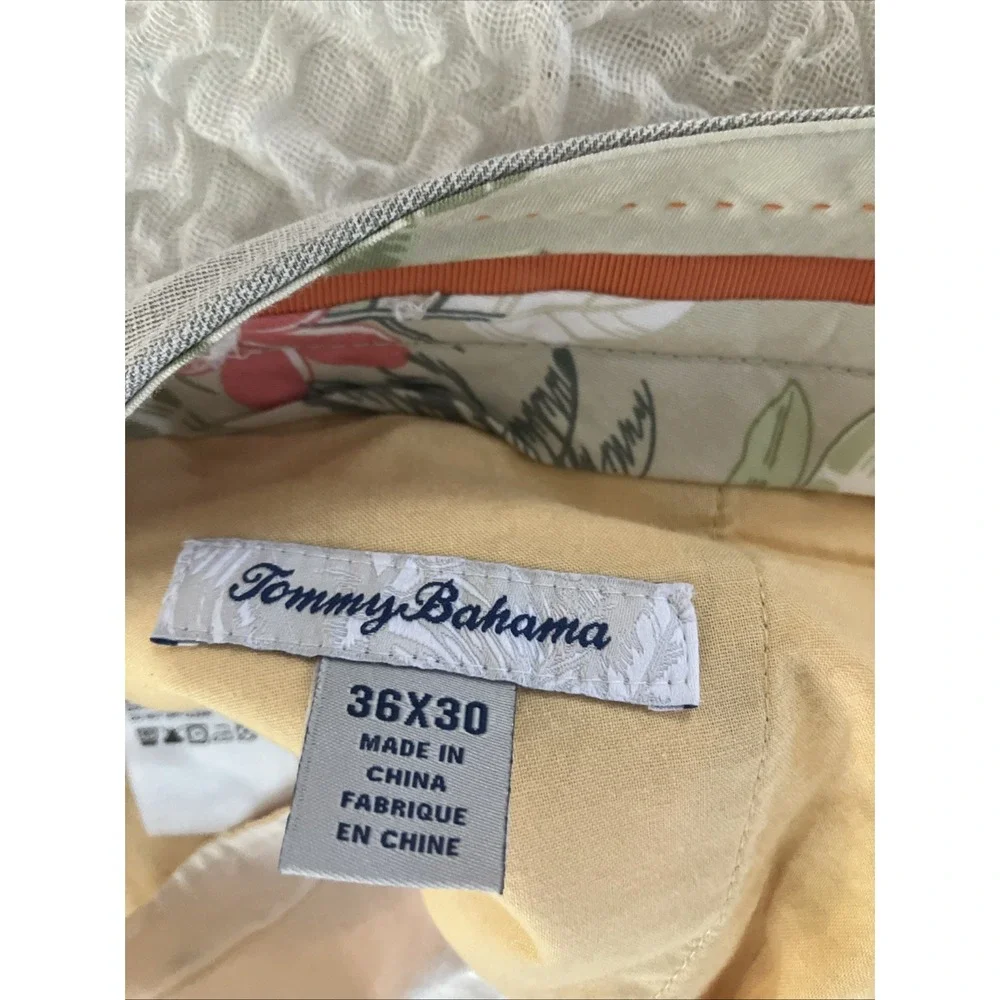 Tommy Bahama Golf Pants Havana Herringbone 36 X 30 Tan Beige Silk